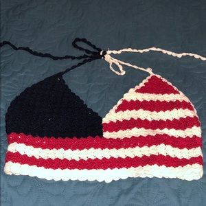 Red, white, and blue top